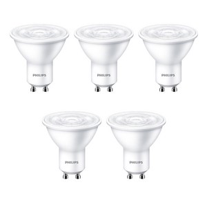 필립스 LED GU10 4.5W 220V 스팟전구 5P, 주백색, 5개