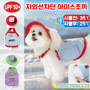 [빠른 배송] 강아지 아이스조끼 쿨하네스 자외선 차단 쿨링 옷 전용 아이스팩 증정 댕이와 냥이 여름 산책 꿀템 모자 포함 소형견 중형견 대형견, 1개, 푸른색