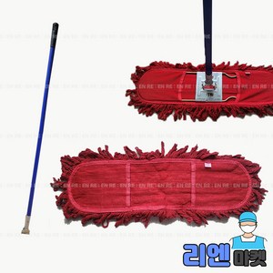 든든스토어 기름걸레 세트 적색 120cm 리스킹 강당 막대 밀대 걸레, 1개