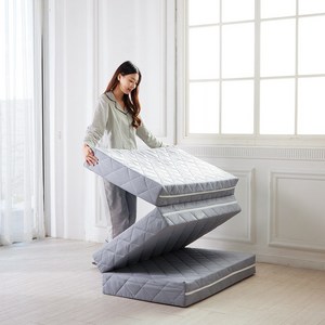 숙면연구소 원룸 바닥 단단한 3단 접이식 마약매트리스 6cm 10cm 15cm 수면매트 자취 접는 침대 매트릭스 토퍼