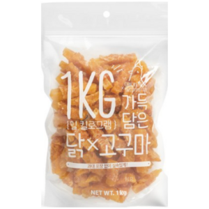 슈퍼츄 일킬로그램 가득담은 강아지 육포, 2가지맛(닭가슴살+고구마), 1kg, 1개