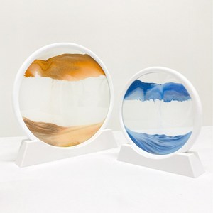 솔라콤 움직이는 모래멍 슬로우 휴식 프레임 모래 시계 액자 샌드아트, 12인치(화이트), 블랙