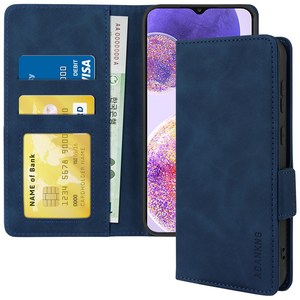 삼성 갤럭시 A23 4G 5G 지갑형 카드수납 다이어리 휴대폰리 케이스 Galaxy A23 Leathe wallet case 적용+지문인식 보호필름 풀세트