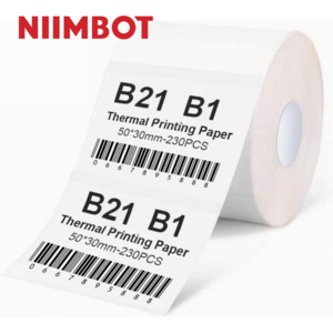 Niimbot B21 라벨프린터 라벨지, 사각화이트 40x20, 1개