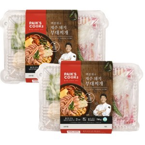 백종원의 빽쿡 제주 돼지 부대찌개 2인분 x 2개, 796g