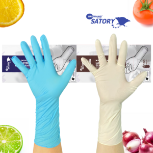 손목긴 두꺼운 니트릴 라텍스 고무장갑 100매 Long Fit Nitrile Latex Glove 30cm, 손목긴 니트릴장갑 블루  100매 중 M, 1개