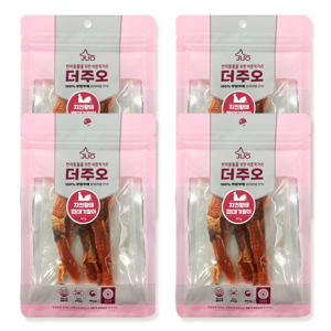 더주오 국내산 강아지 반려동물 건강 훈제 치킨황태껍데기말이 간식, 4팩, 40g