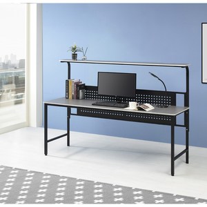 해성하이퍼 자몽2 컴퓨터책상 1인 2인용 철제책상 선반형 타공게시판 학생용 사무용 게이밍 1200 1500 1800, 돌그레이+블랙 1500(선반형)