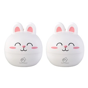 시우리빙 토끼 두루마리 휴지케이스 1+1, 화이트+화이트