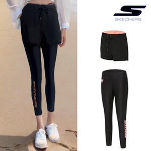 (SKECHERS) 여성 래쉬가드 (숏팬츠 워터레깅스) 2종 1세트, 블랙
