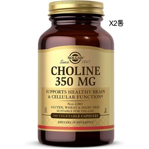 솔가 콜린 Choline 350mg 100캡슐 x 2통 미네랄, 2개, 100정