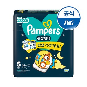 팸퍼스 통잠팬티 팬티형 밤기저귀 남녀공용, 5단계, 26매