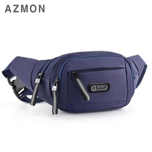 AZMON 프리미엄 멀티포켓 미니힙색 스포츠 웨이스트백 2.5L, 블루, 360 x 140 x 100mm, 1개