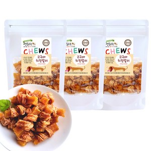 멍도락 고구마말이 오리 치킨 국내산 강아지수제간식, 3개, 90g, 고구마치킨말이