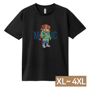 빅사이즈 [쿨론티 블랙 40종] 베르디베어 남자 여자 반팔 티셔츠 L~4XL
