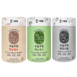 그램웰 오늘우림 멸치해물 채소버섯 한우사골 만능육수 3종, 1개, 450g