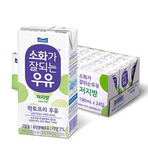 매일유업 소화가 잘되는 우유 저지방, 190ml, 72개