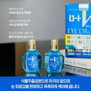 [일본 수입]일본 점안액 안구건조증 황반변성 안약 노안 염증 완화 눈물액 피로해소 아이케어 시력교정LK021, 2개, 15ml