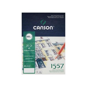 캔숀 1557 1면제본 드로잉북 CA1557-PD200A5 200g A5, 10세트