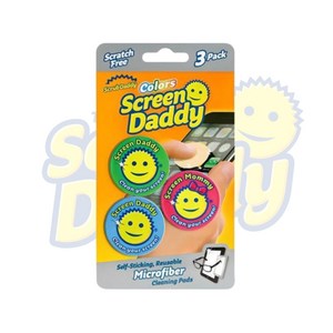 스크린대디 1pack [3개입] 휴대폰 테블릿 극세사 액정 클리너, 혼합색상