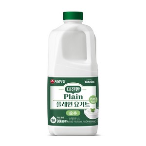 서울우유 더진한 플레인 요거트 순수 1800ml 2입팩, 1.8L, 2개