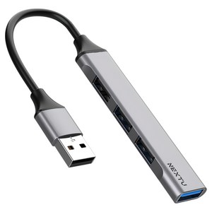 넥스트유 4포트 유볼그 USB 3.0 멀티포트 USB 허브 744UH, 혼합색상, 1개