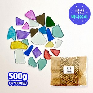 그리구 국산 천연 바다유리 조각, 500g, 혼합색상