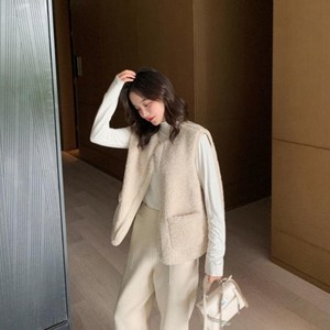 엠에프케이 여성 후리스 조끼 양털 뽀글이 조끼 경량 베스트 누빔 조끼