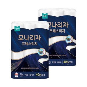 모나리자 네이처블랑 프레스티지 40m 30롤 X 2팩 고급 화장지, 30개입, 1개