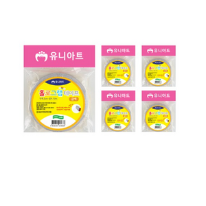 유니아트 홀로그램 디자인 마스킹테이프 2cm x 10m, 금색, 5개