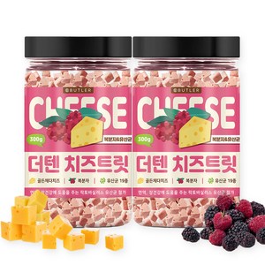 더텐 헬씨트릿 치즈트릿 300g 인섹트 소고기 연어 황태 복분자 당근 블루베리 유산균 가수분해 저알러지 부드러운 노즈워크 칭찬용 강아지 간식, 2개, 치즈트릿 복분자+유산균