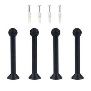 국내산 AL 도어 완충 방문 스토퍼 4개입 + 설치피스 세트, 블랙, 4개