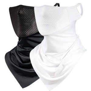아이스 마스크 목가리개 바라클라바 골프 등산 낚시 자전거 복면, 화이트+블랙