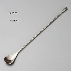 현직 바텐더가 사용하는 홈텐딩 홈카페 바 스푼, 실버, 30cm, 1개