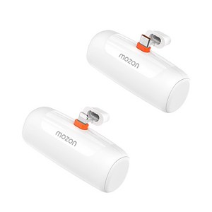 모즈온 PD 20W 고속 충전 일체형 미니 5000mAh 보조배터리, 1+1개, C타입+C타입