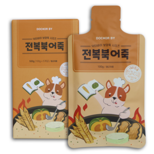 닥터바이 강아지 전복북어죽 강아지보양식 100g 5개입, 1SET