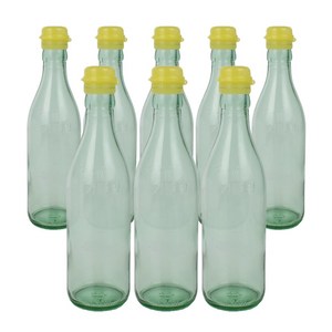 가인글로벌 청색 기름병350 유리병 참기름병 용기, 노랑, 8개, 350ml