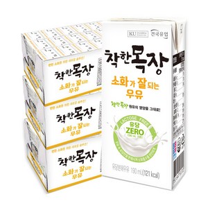 건국유업 착한목장 소화가잘되는 우유, 190ml, 72개