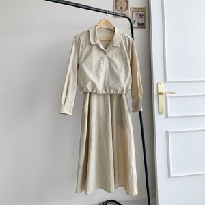 [행복여] 플럼 오픈넥 카라 블라우스 나시 원피스 세트