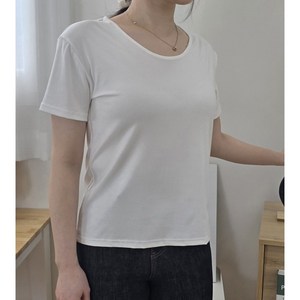 지니멜로우 여성 라운드넥 반팔 티셔츠