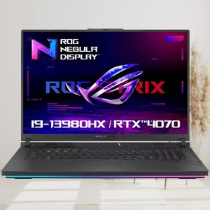 에이수스 2023 ROG 스트릭스 G18 코어i9 인텔 13세대 지포스 RTX 4070, Eclipse Gay, 1TB, 16GB, Fee DOS, G814JI-N6030