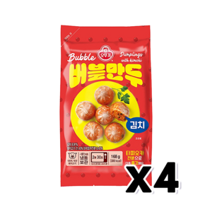 오뚜기 김치버블만두 간편조리 즉석만두 168g x 4개