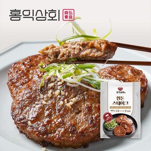 홍익상회 한돈 스테이크 오븐 직화 떡갈비 맛 함박 스테이크 (1개 4장), 400g, 2개