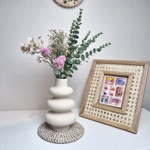 오브제 도자기 화병 인테리어 세라믹 입구넒은꽃병, 오브제 트리