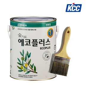 친환경페인트 수성 무광 실내용 내부 벽지 벽면 KCC 숲으로에코플러스K 3.78L, 화이트1(기본백색), 1개