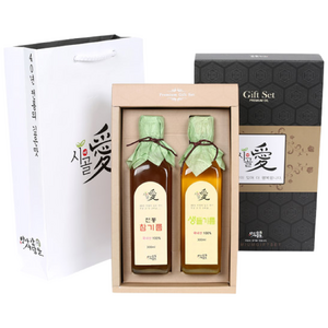 방앗간 사람들 국산 참기름 들기름 생들기름 선물세트, 국산 참기름300ml+생들기름300ml, 2병선물박스, 1개, 600ml