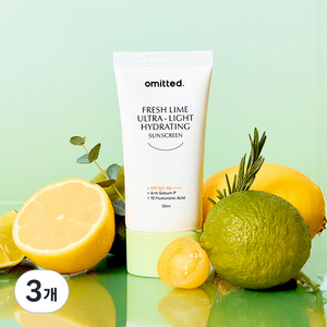 오미티드 프레쉬라임 결광 수분 선크림, 3개, 50ml