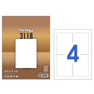 [한국폼텍] 레이져/잉크젯 라벨LS3118_4칸, 4칸, 100매