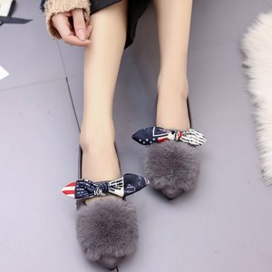 레젤르 여성겨울신발 털플랫 리본스카프장식