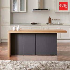 GVEN 지벤 라이나 T형 1600 아일랜드 식탁, 선택3 멀바우화이트:유리구매안함